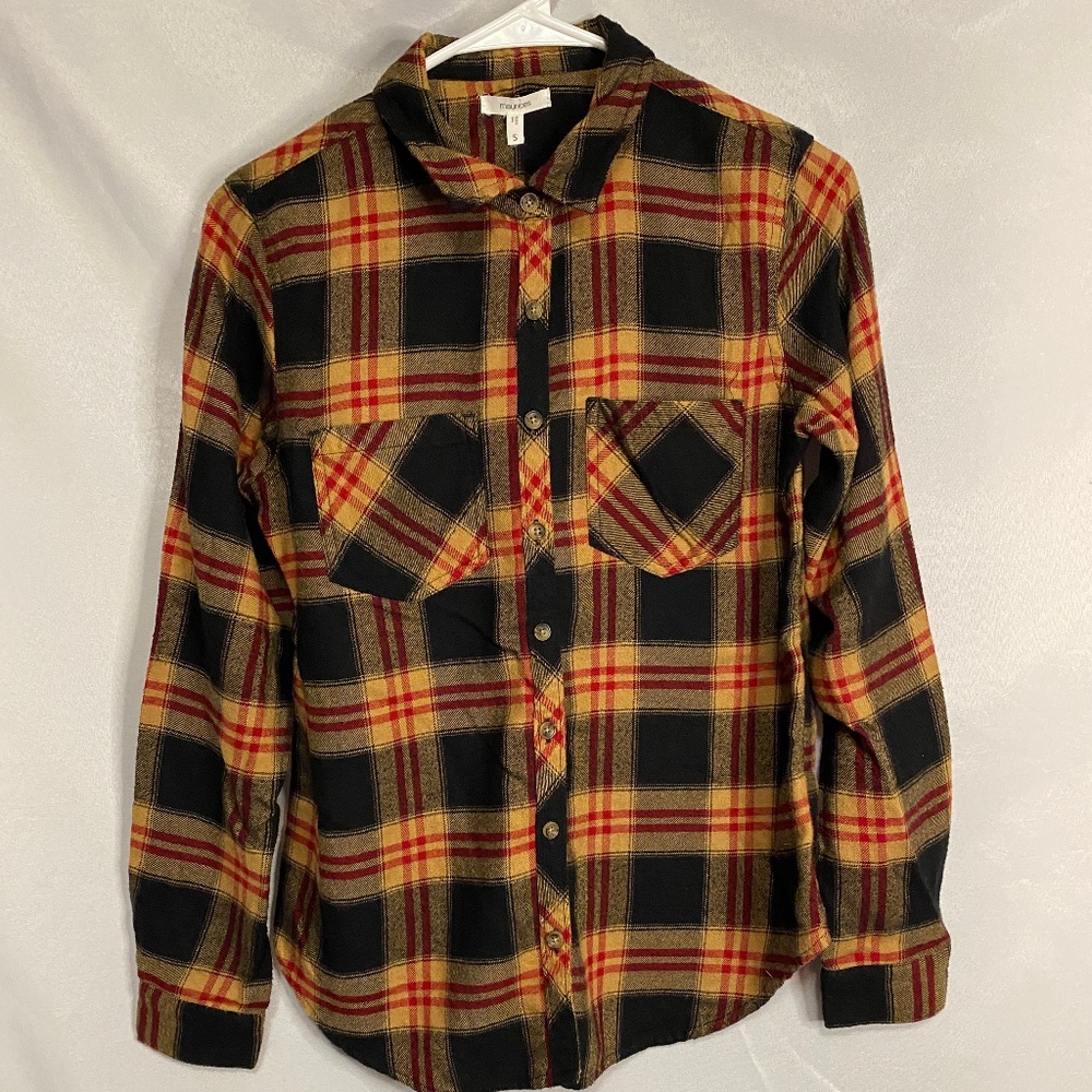 Maurices Flannel Shirt 2 Pockets Plaid Women's Size S